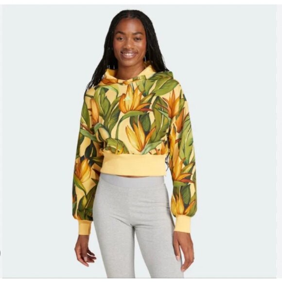 adidas Tops - Adidas Farm Hoodie Womens XL Multicolor Tropical Floral FARM Rio Fleece Pullover